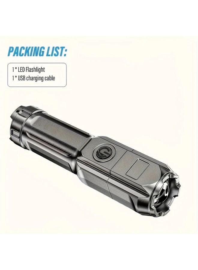 LiHangStar Rechargeable LED Flashlight Portable Adjustable Zoom 3 Modes USB Powered - Image 1