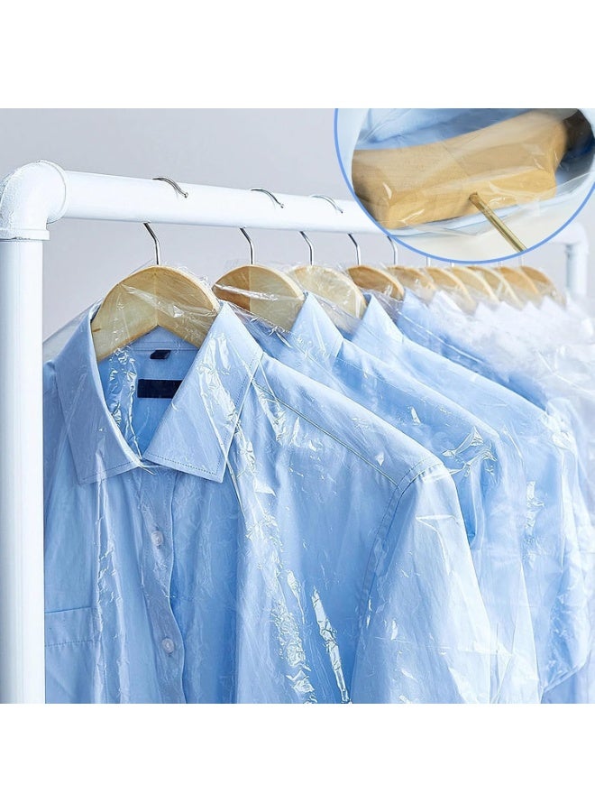 Bukela 100 Pack Clear Garment Bags, Hanging Garment Bags, Plastic Clear Clothes Covers, Waterproof and Dustproof, for Home Storage Clothing Stores & Travel, 60*100cm Hanging Closet Organizers - Image 3