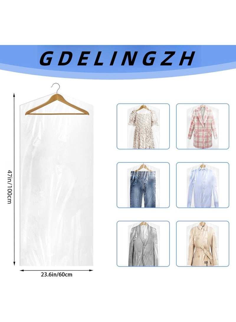 Bukela 100 Pack Clear Garment Bags, Hanging Garment Bags, Plastic Clear Clothes Covers, Waterproof and Dustproof, for Home Storage Clothing Stores & Travel, 60*100cm Hanging Closet Organizers - Image 4
