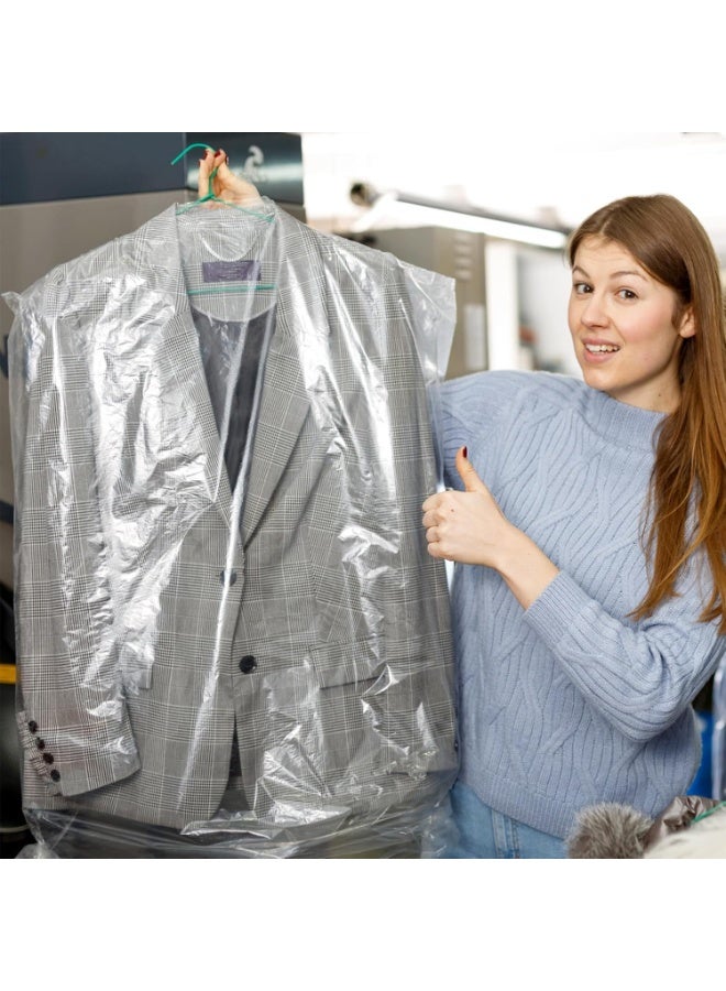 Bukela 100 Pack Clear Garment Bags, Hanging Garment Bags, Plastic Clear Clothes Covers, Waterproof and Dustproof, for Home Storage Clothing Stores & Travel, 60*100cm Hanging Closet Organizers - Image 5