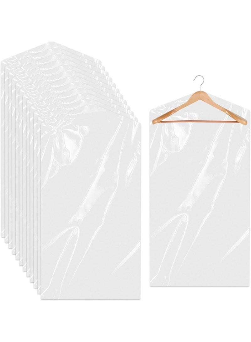 Bukela 100 Pack Clear Garment Bags, Hanging Garment Bags, Plastic Clear Clothes Covers, Waterproof and Dustproof, for Home Storage Clothing Stores & Travel, 60*100cm Hanging Closet Organizers - Image 2