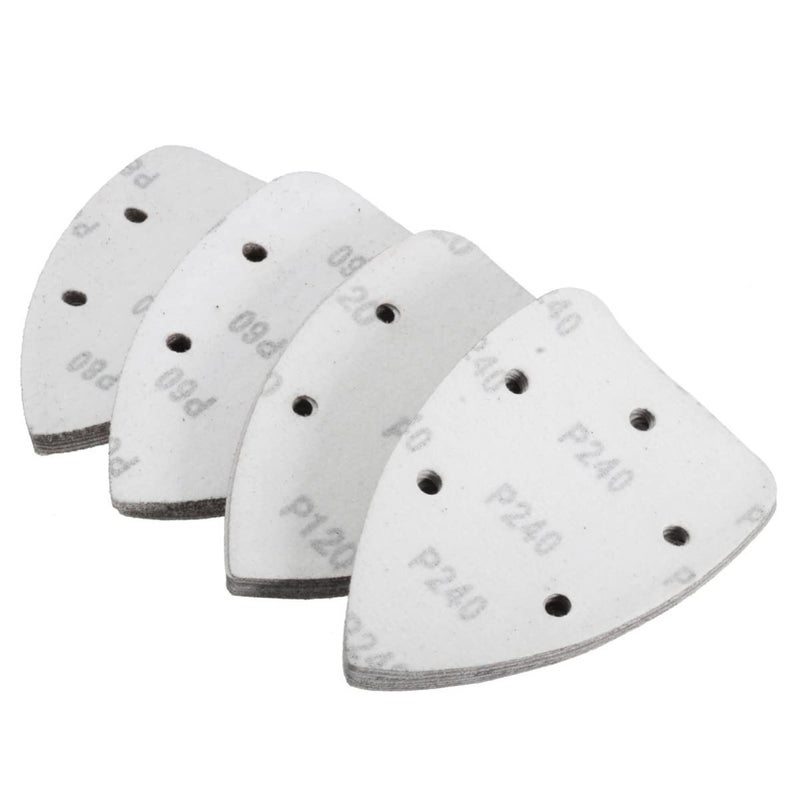 klarako Triangular Sandpaper 50PCS Triangle Sanding Discs Sandpaper 5 Hole 40/60/ 80/100/ 120/180/ 240/320/ 400/800 Grits Triangular Sanding Discs - Image 3