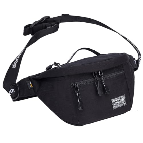 RE ROUGH ENOUGH Rough Enough Tactical Fanny Pack for Men Lightweight Waterproof Waist Bag Crossbody for Fishing Hiking Dog Walking (Black) - Image 1