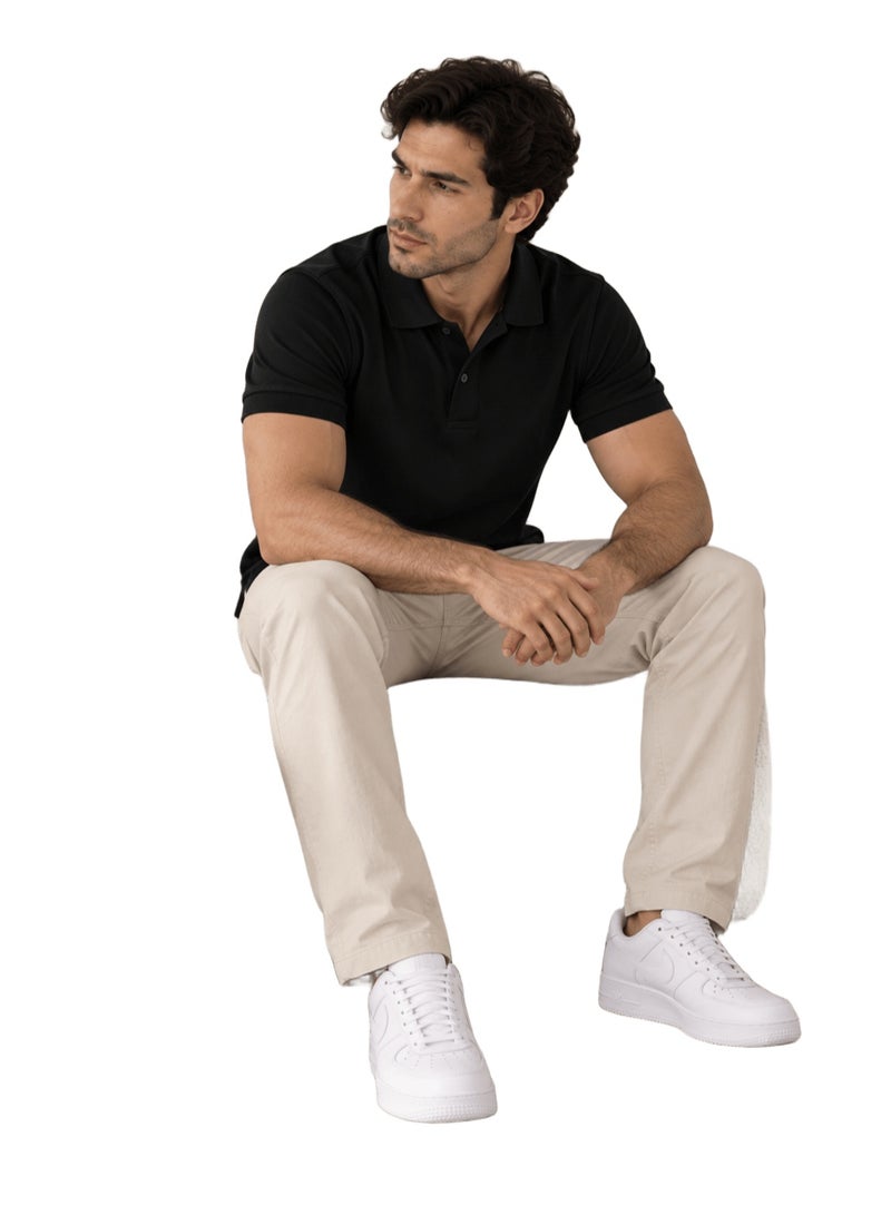 Nileton Men’s Polo T-Shirt – 100% Cotton - Classic Piqué Polo Shirts - Short Sleeve with Two-Button Collar, Regular Fit - Casual Top, Soft Cotton - Comfortable Fit for Everyday Style - Image 3