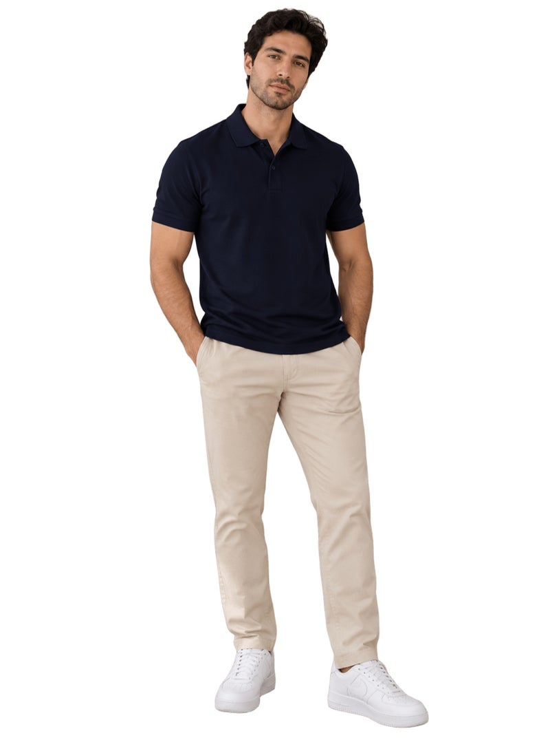 Nileton Men’s Polo T-Shirt – 100% Cotton - Classic Piqué Polo Shirts - Short Sleeve with Two-Button Collar, Regular Fit - Casual Top, Soft Cotton - Comfortable Fit for Everyday Style - Image 1