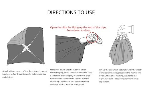Umttery Bed Sheet Detangler Keep Bed SheetsDuvet CoversBlankets from Tangling Twisting Balling in Washer and Dryer 2 pcsWhite - Image 5