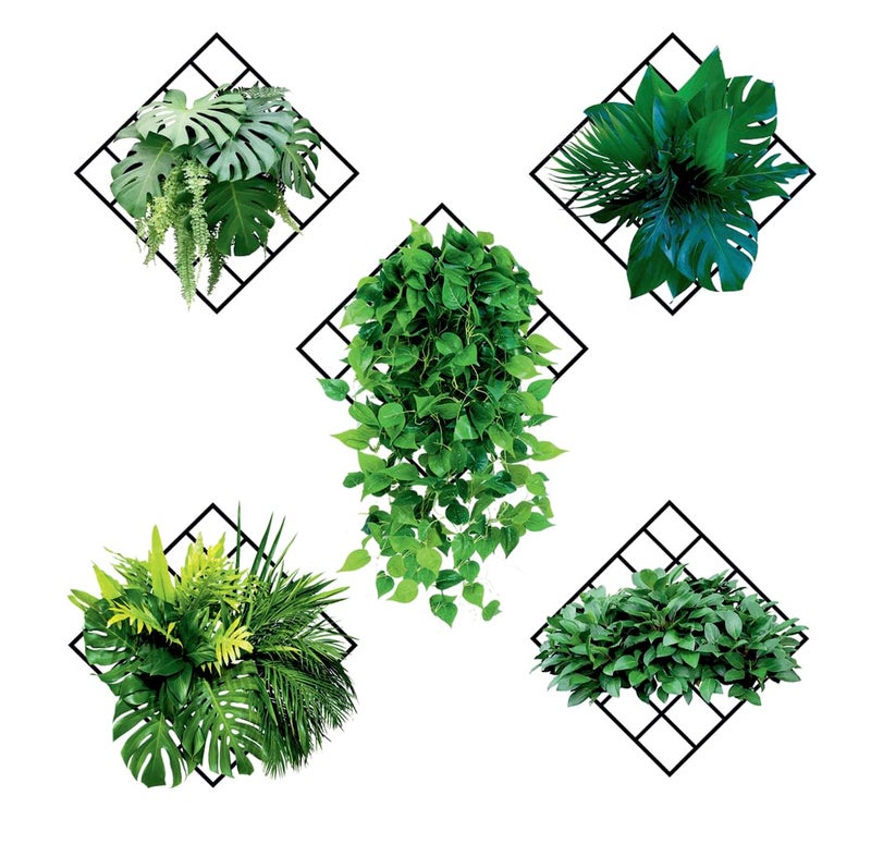 Rangoli Beautiful 3D Vivid Green Plants Self Adhesive Sticker for Living Room Bedroom (Pack of 5) - Image 1