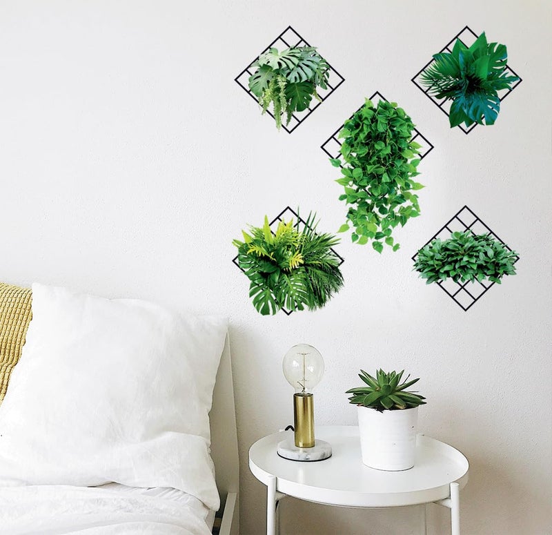 Rangoli Beautiful 3D Vivid Green Plants Self Adhesive Sticker for Living Room Bedroom (Pack of 5) - Image 3
