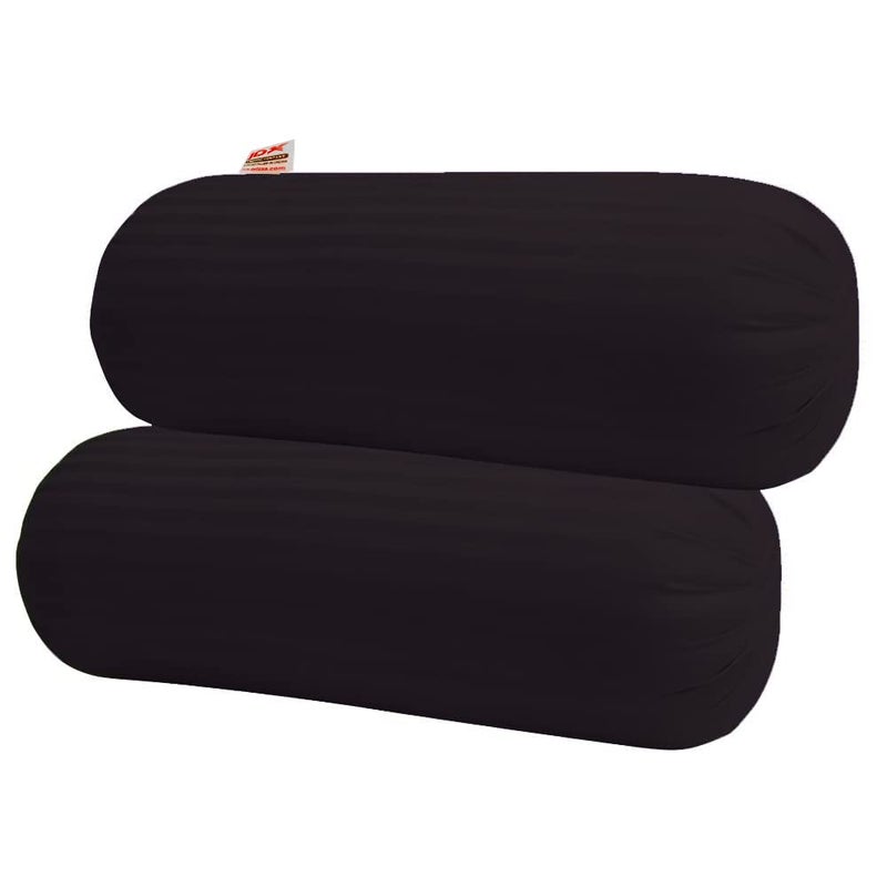 JDX Soft Hotel Quality Premium Fiber Bolster Set of 2- (Black) - Image 4