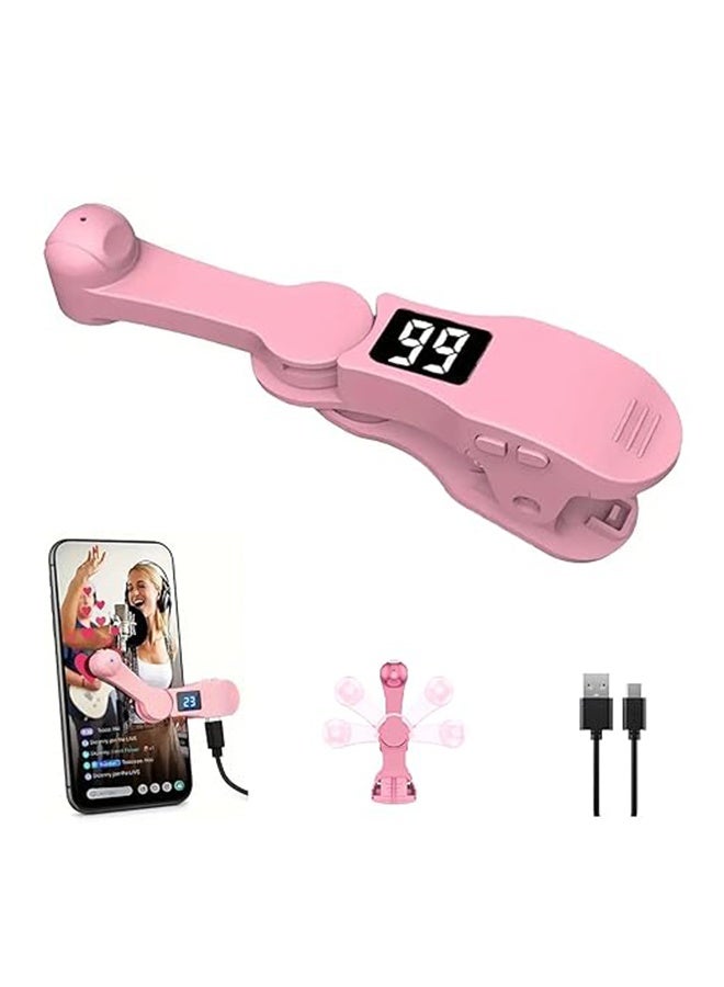 جهاز نقر تلقائي للهواتف الذكية، جهاز نقر سريع لشاشة الهاتف، لعبة محاكاة نقر سريع ومستمر بالإصبع، لايف لايك، فلاش كتم، مهام مكافأة (وردي) - Image 1