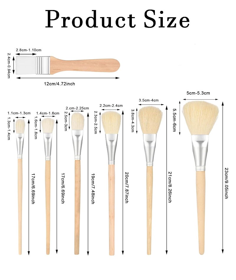 Zbdroxygen 7 Pcs Mop Brush for Painting、Brushes for Painting、Paint Brush Set,Suitable for Watercolor and Oil Painting Techniques, Essential for Painting Enthusiasts - Image 2