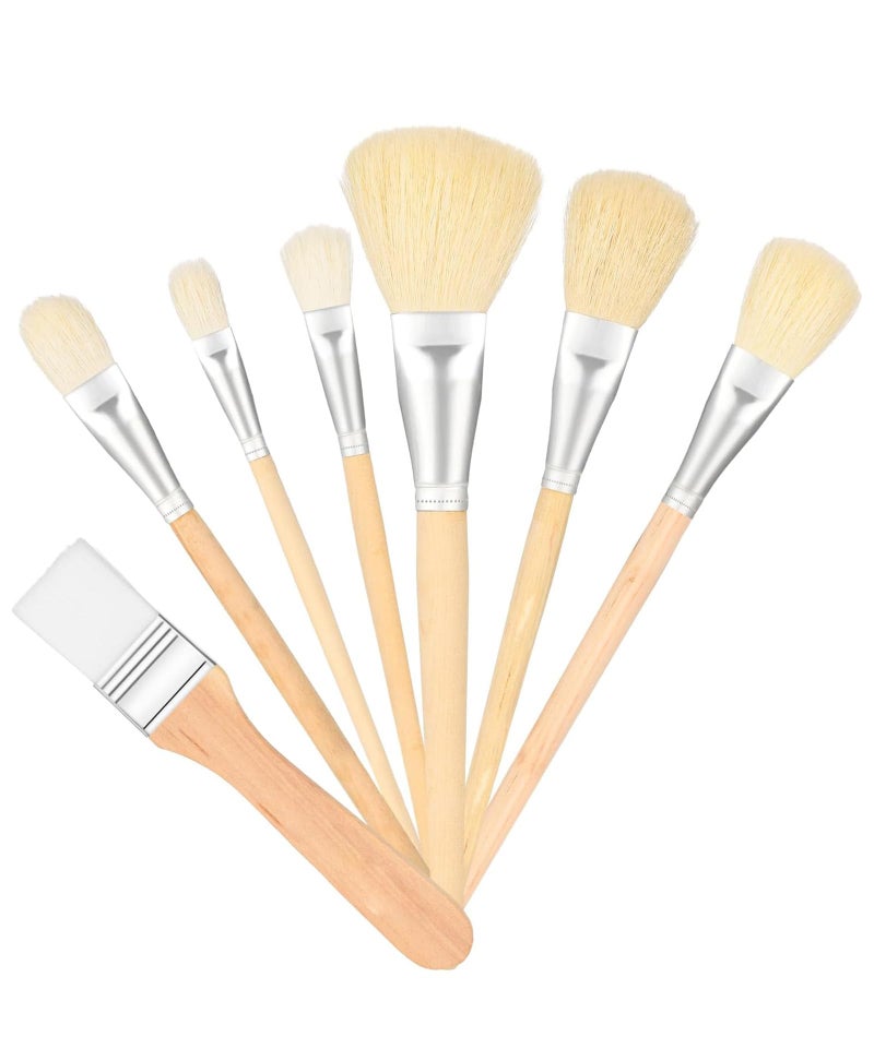 Zbdroxygen 7 Pcs Mop Brush for Painting、Brushes for Painting、Paint Brush Set,Suitable for Watercolor and Oil Painting Techniques, Essential for Painting Enthusiasts - Image 1