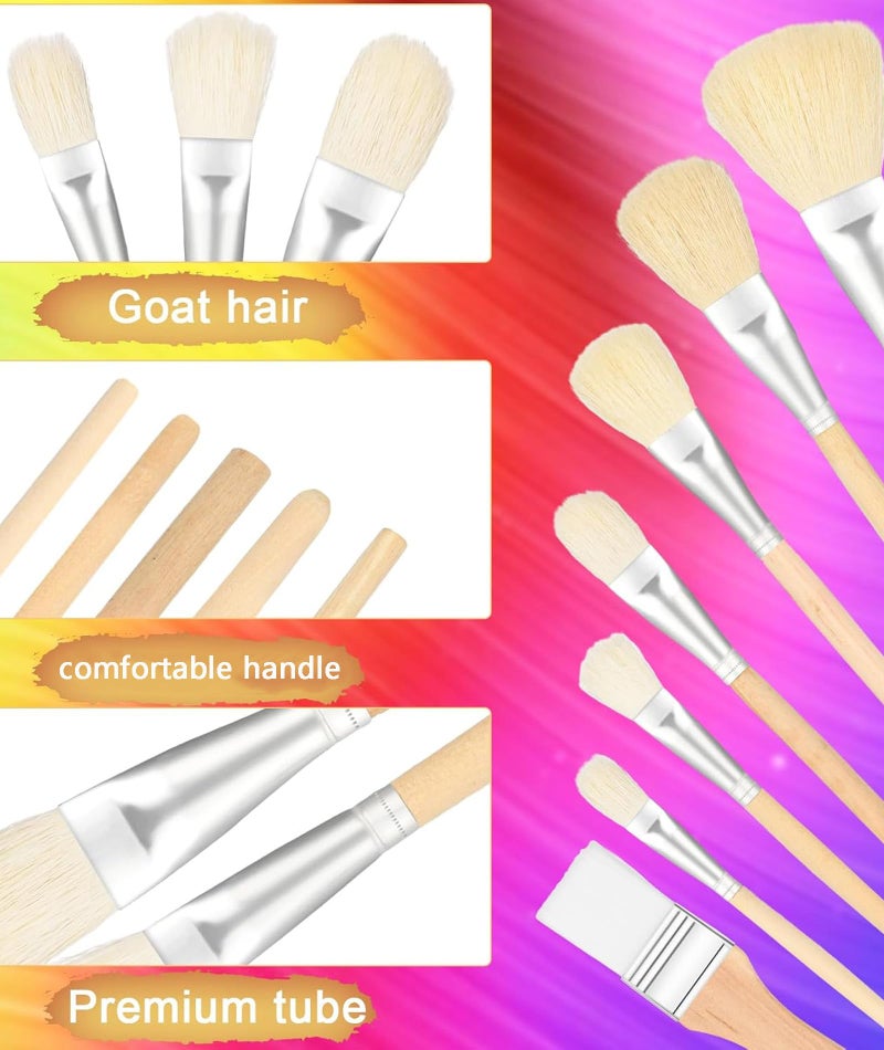 Zbdroxygen 7 Pcs Mop Brush for Painting、Brushes for Painting、Paint Brush Set,Suitable for Watercolor and Oil Painting Techniques, Essential for Painting Enthusiasts - Image 3