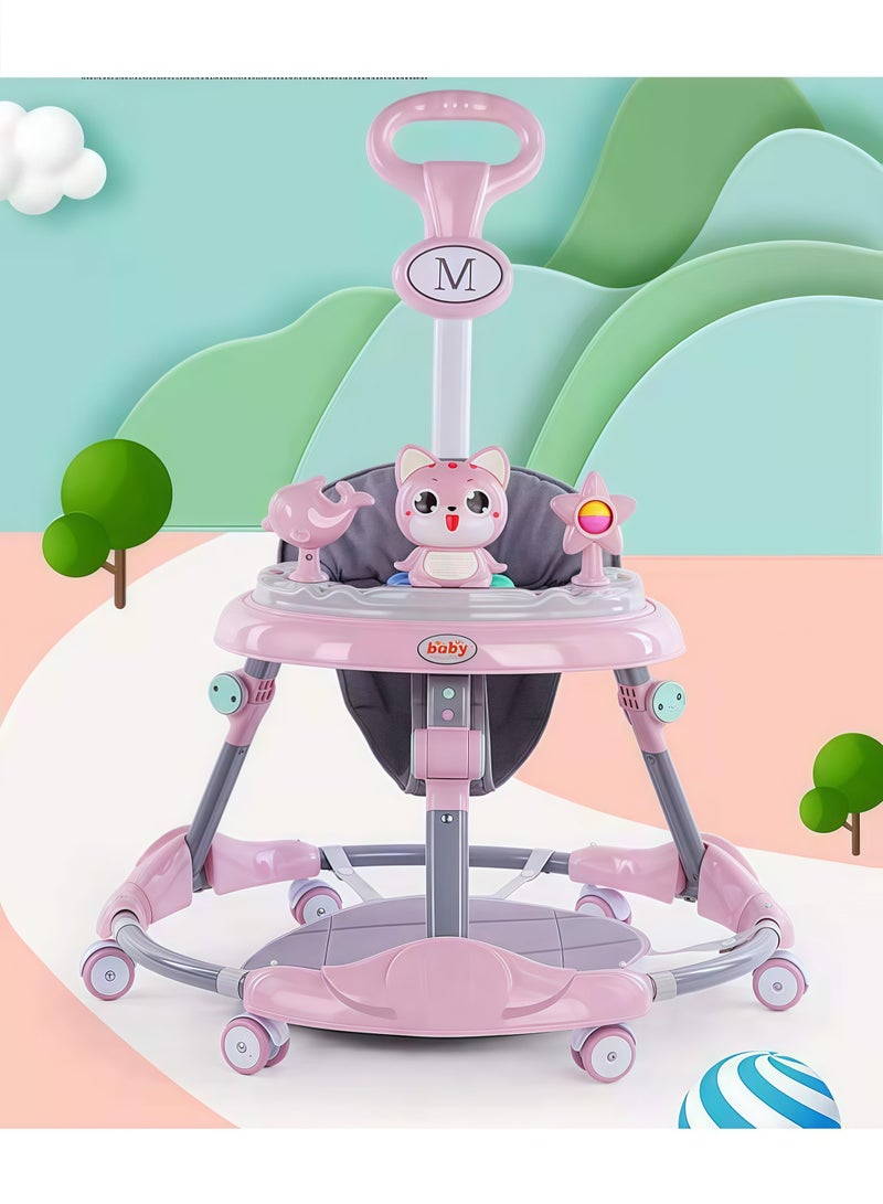 مشاية أطفال بارتفاع قابل للتعديل، 3 في 1 تمنع الأرجل الدائرية، تتضمن ألعابًا جذابة وموسيقى مسلية، عربات أطفال مضادة للانقلاب - Image 5