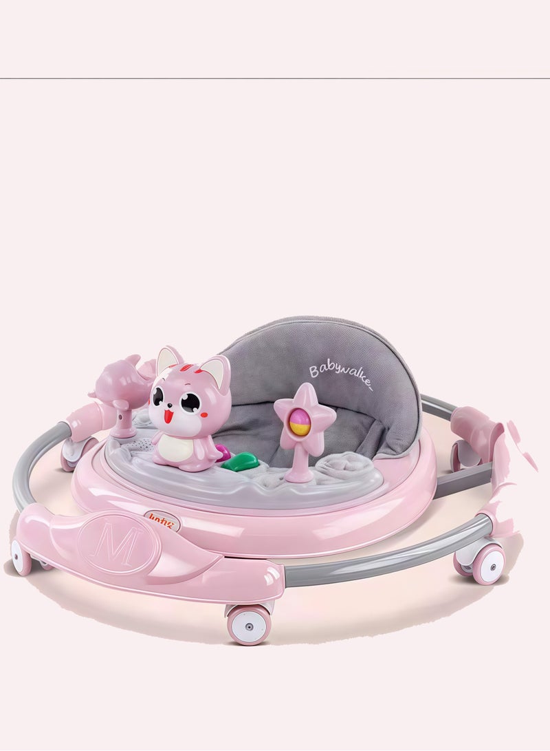 مشاية أطفال بارتفاع قابل للتعديل، 3 في 1 تمنع الأرجل الدائرية، تتضمن ألعابًا جذابة وموسيقى مسلية، عربات أطفال مضادة للانقلاب - Image 4