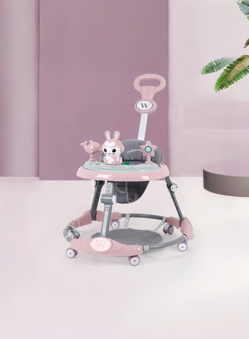 مشاية أطفال بارتفاع قابل للتعديل، 3 في 1 تمنع الأرجل الدائرية، تتضمن ألعابًا جذابة وموسيقى مسلية، عربات أطفال مضادة للانقلاب - Image 2