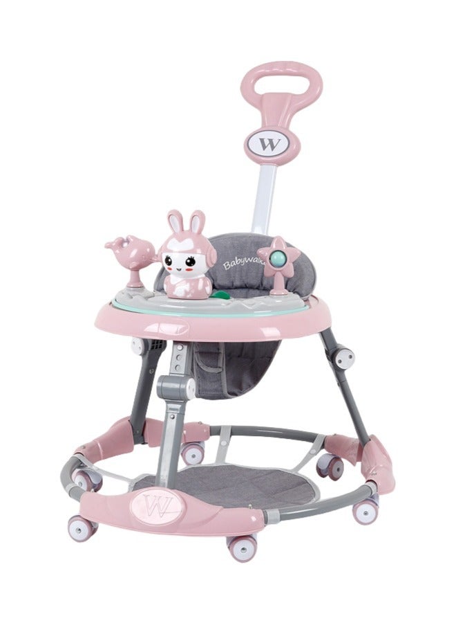 مشاية أطفال بارتفاع قابل للتعديل، 3 في 1 تمنع الأرجل الدائرية، تتضمن ألعابًا جذابة وموسيقى مسلية، عربات أطفال مضادة للانقلاب - Image 1