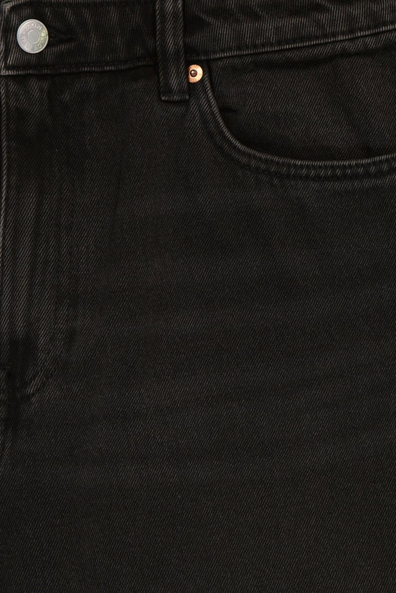 MONKI Women Barrel Fit Washed Non Stretchable Jeans, Black - Image 5