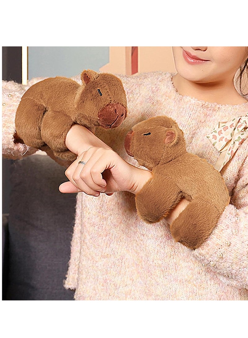 general Slap Bracelets For Kids Adults Huggers Slap Bracelet Stuffed Animals Cute Plush Capybara Slap Bracelet Wristband Favors  - Image 4