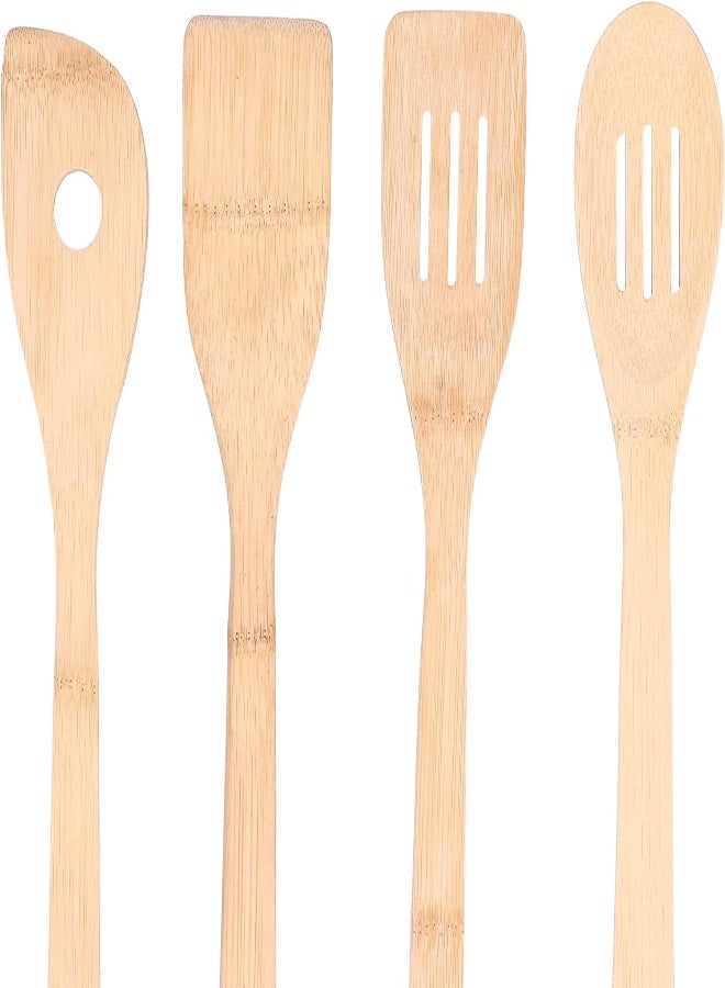 AKDC Spatula Cooking-Tools Set, 4Pcs/Set Spatula Kitchen Utensil Circular Slotted Spatula Kitchen Utensil Bamboo Spatula Set For Home Kitchen - Image 2