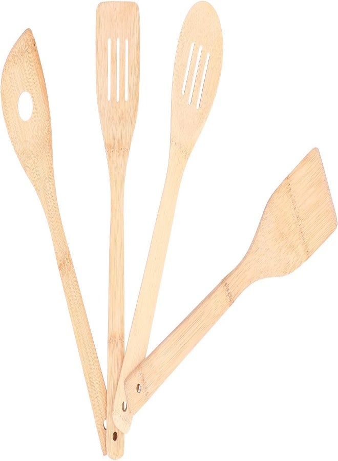 AKDC Spatula Cooking-Tools Set, 4Pcs/Set Spatula Kitchen Utensil Circular Slotted Spatula Kitchen Utensil Bamboo Spatula Set For Home Kitchen - Image 4