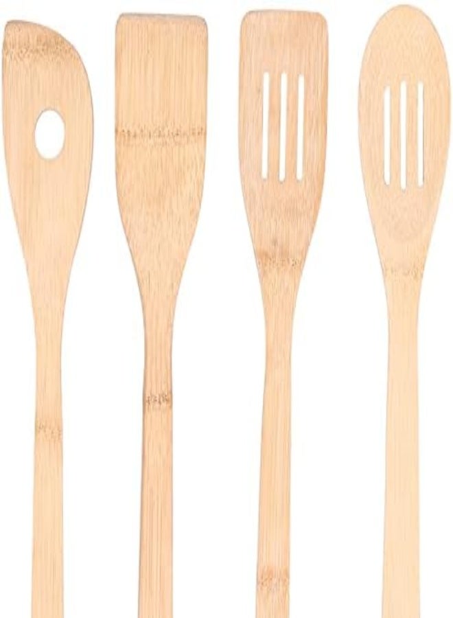 AKDC Spatula Cooking-Tools Set, 4Pcs/Set Spatula Kitchen Utensil Circular Slotted Spatula Kitchen Utensil Bamboo Spatula Set For Home Kitchen - Image 3