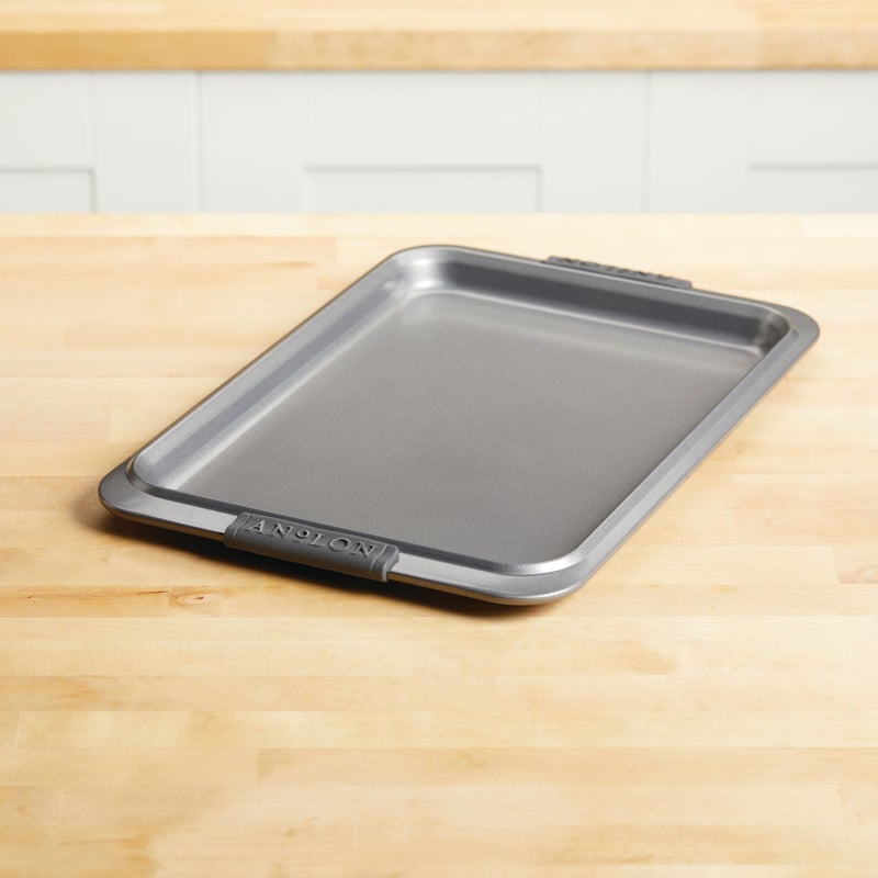 Anolon Advanced Nonstick Bakeware with Grips, Nonstick Cookie Sheet / Baking Sheet - 10 Inch x 15 Inch, Gray - Image 2