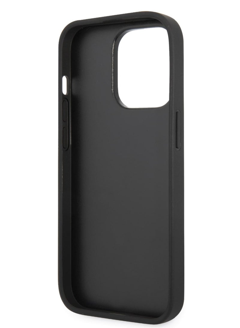 Ferrari iPhone 14 Pro Case PU Leather Back Cover with Printed Big SF Logo / Lifted Ring Case / Yellow Sheild Logo / Printed Text / PU Leather Case / Slim Profile / Easy Snap-On / Drop & Bumper Protection - Grey - Image 5