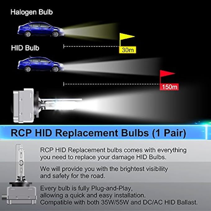 RCP D1S6  A Pair D1S D1R 6000K Xenon Hid Replacement Bulb Diamond White Metal Stents Base Car Headlight Lamps Head Lights 35W - Image 3