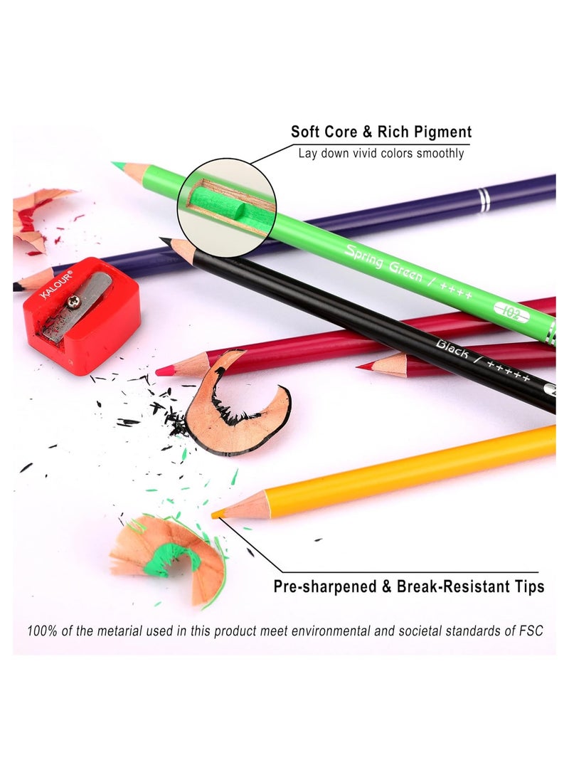 KALOUR - KALOUR 72 Count Colored Pencils for Adult Coloring Books, Soft Core,Ideal for Drawing Blending Shading,Color Pencils Set Gift for Adults Kids Beginners - Image 1