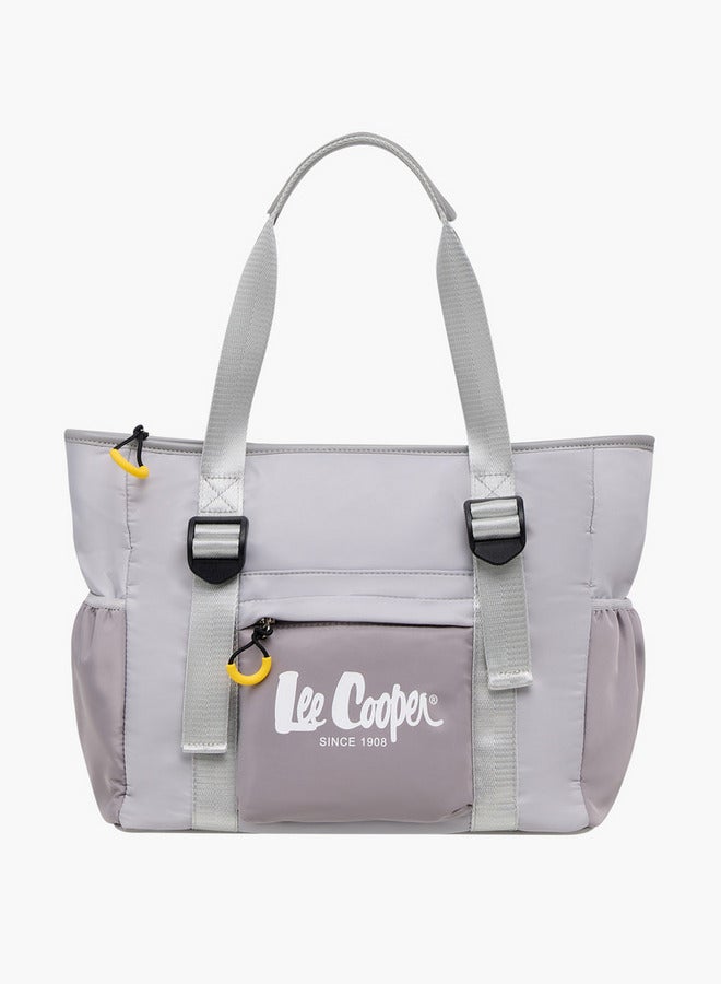 Lee Cooper Colourblock Tote Bag with Double Handle and Zip Closure  - Image 1