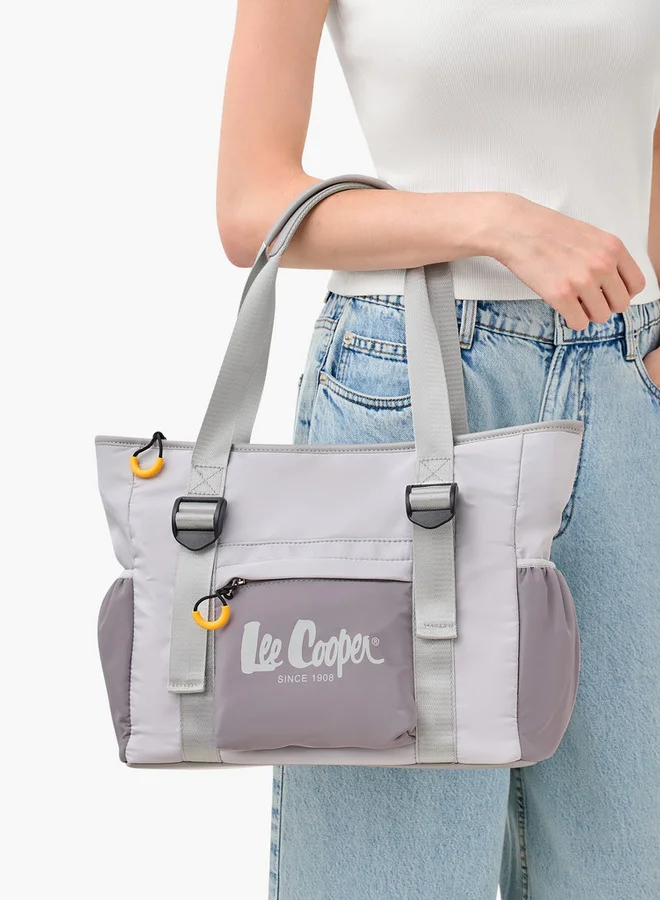 لي كوبر Colourblock Tote Bag with Double Handle and Zip Closure