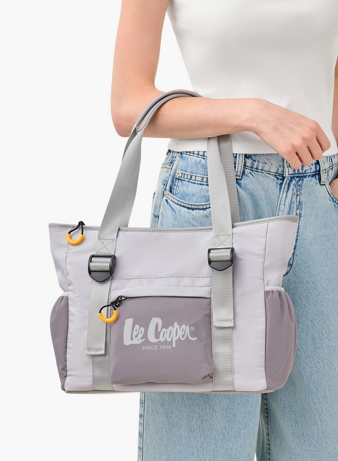 Lee Cooper Colourblock Tote Bag with Double Handle and Zip Closure  - Image 2