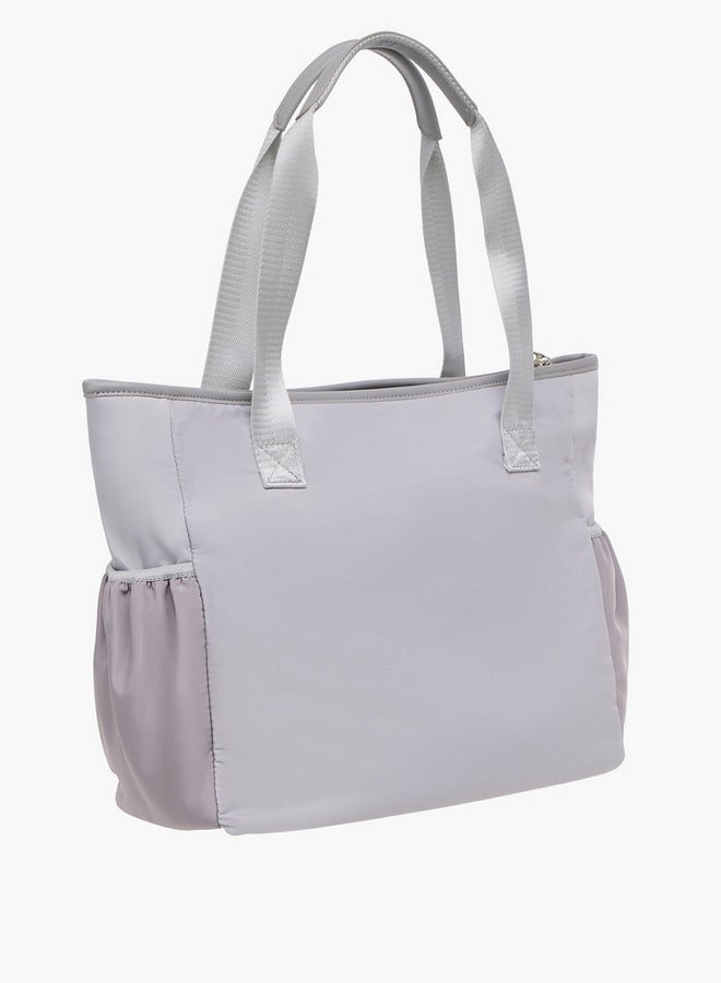 Lee Cooper Colourblock Tote Bag with Double Handle and Zip Closure  - Image 4