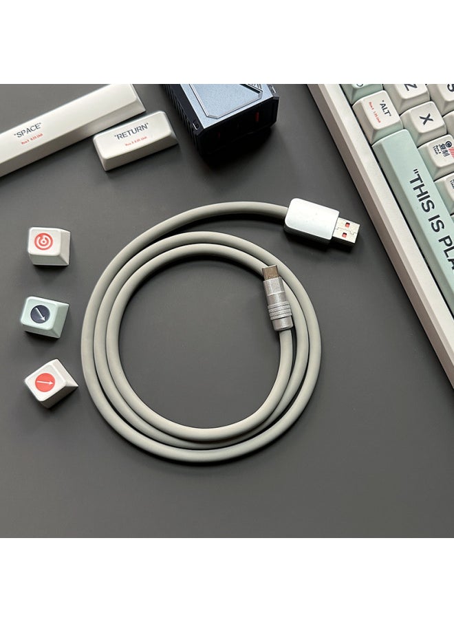 Generic - Super Soft Silicone Data Cable For Apple For Iphone For Huawei For Xiaomi OPPO Mobile Phone Tablet PD Super Fast Charging-Color:0.5 M USB To For Iphone 12W-Model:Gray - Image 1