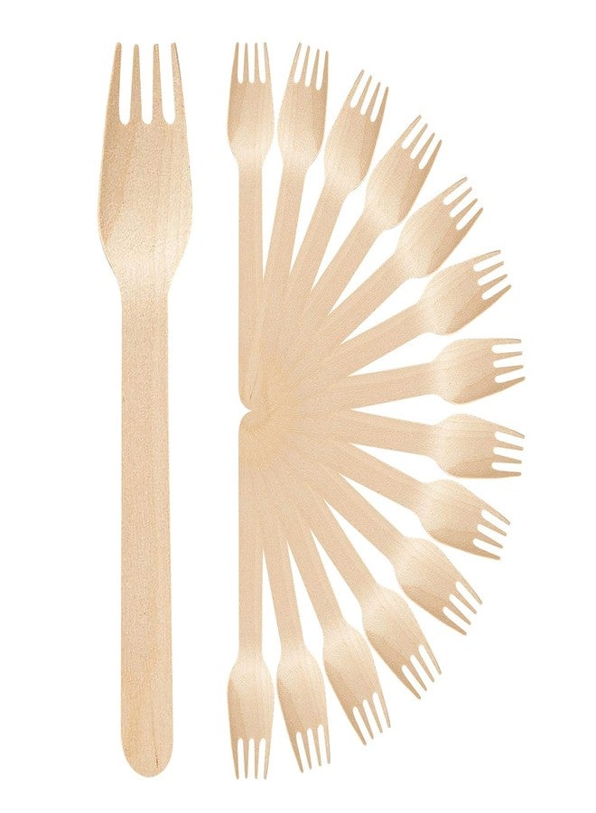 GR DESIGN® Wooden Forks and Spoon | Bio-degradable | Eco Friendly Disposable for Home Use, Party, Events 160mm (Fork, Pack of 100) - Image 1
