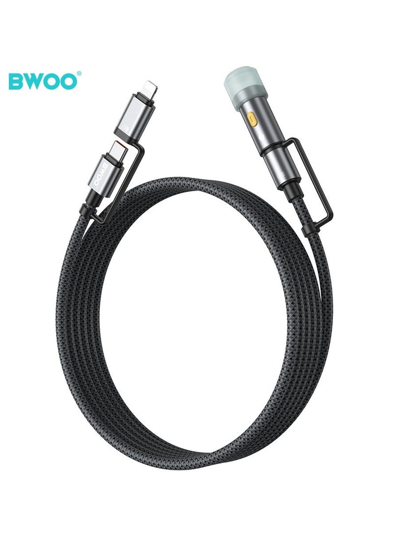 BWOO 4 In 1 Fast Charging Data Cable Black - Image 2