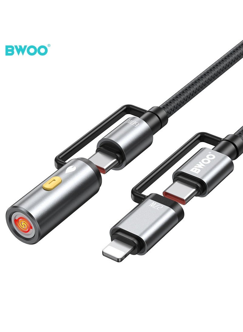 BWOO 4 In 1 Fast Charging Data Cable Black - Image 3