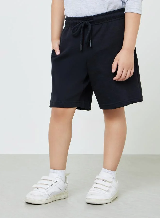 ستايلي Boys Pack Of 2 - Cotton Knitted Drawstring Shorts