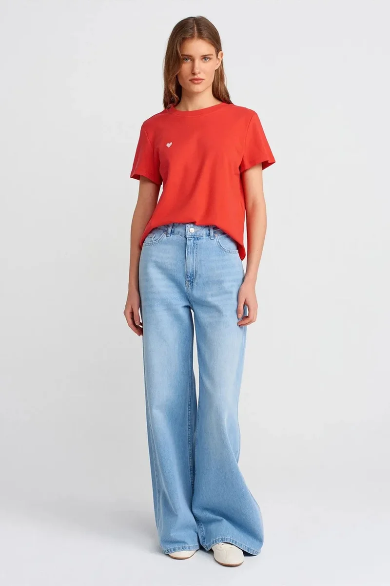 DILVIN High-Waist Wide-Leg Cotton Denim Jeans