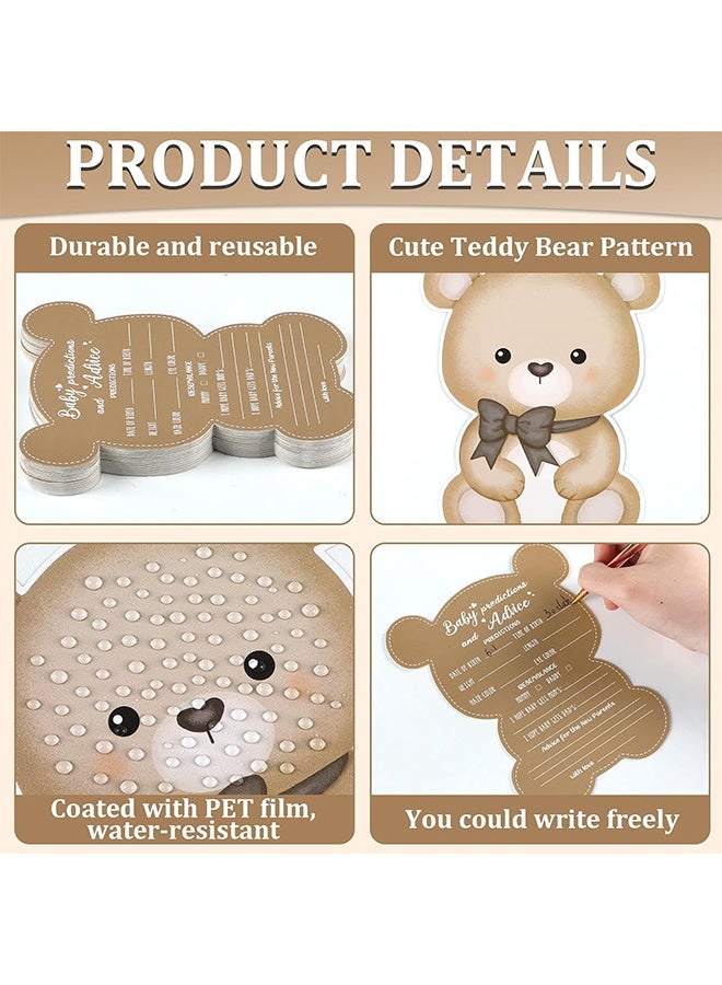 Quantum 20 PCS Baby Gender Reveal Boar, Teddy Bear Baby Shower Game Set Prediction and Advice Cards, Party Supplies Kit with Decorations Games Voting Poster Board Stickers - Image 3