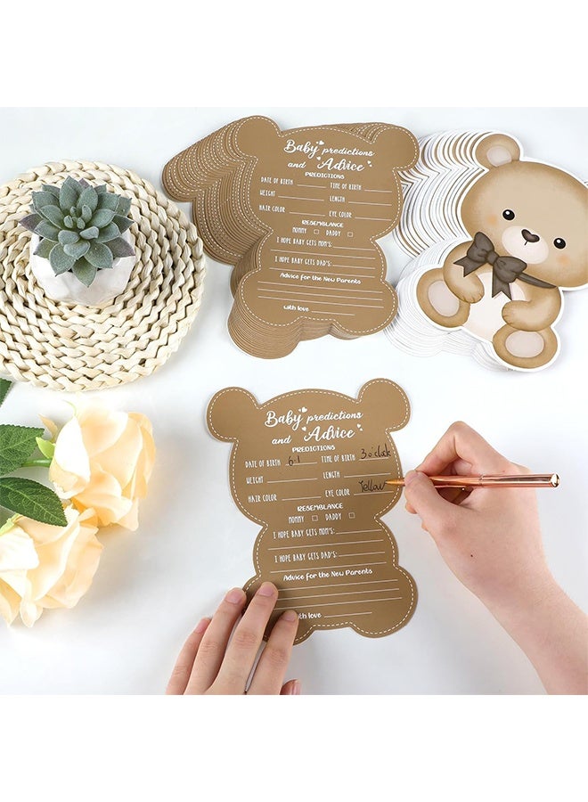 Quantum 20 PCS Baby Gender Reveal Boar, Teddy Bear Baby Shower Game Set Prediction and Advice Cards, Party Supplies Kit with Decorations Games Voting Poster Board Stickers - Image 4