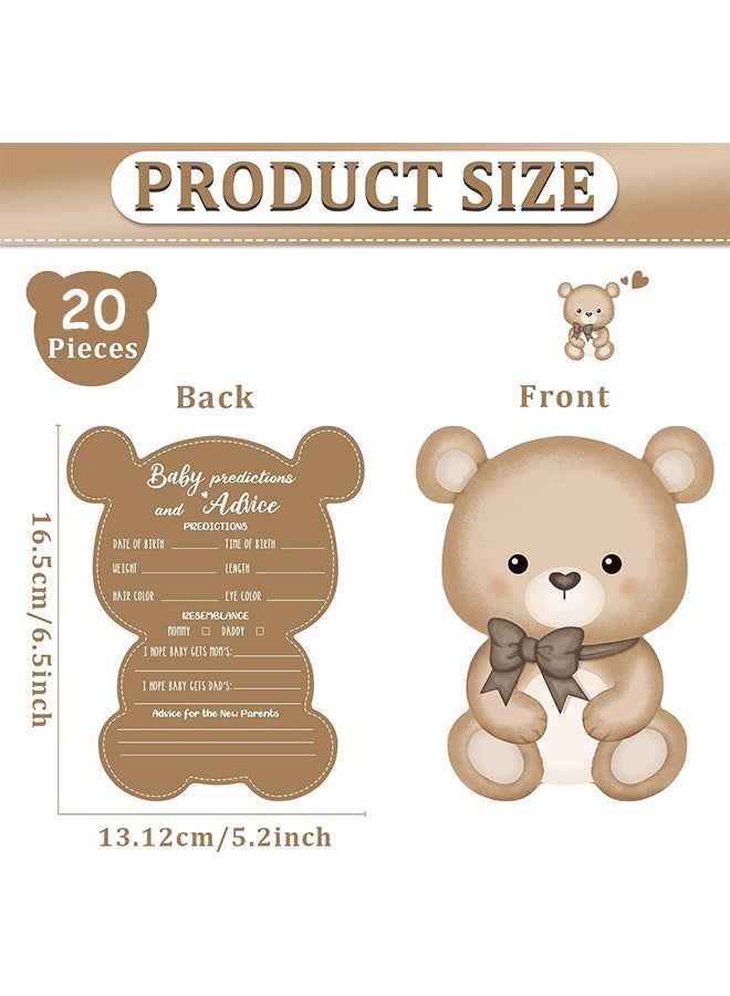 Quantum 20 PCS Baby Gender Reveal Boar, Teddy Bear Baby Shower Game Set Prediction and Advice Cards, Party Supplies Kit with Decorations Games Voting Poster Board Stickers - Image 2