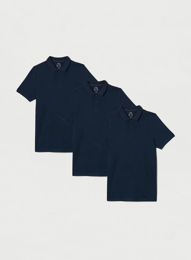 سبلاش فيڤ Set of 3 - Polo T-shirt with Short Sleeves and Button Closure