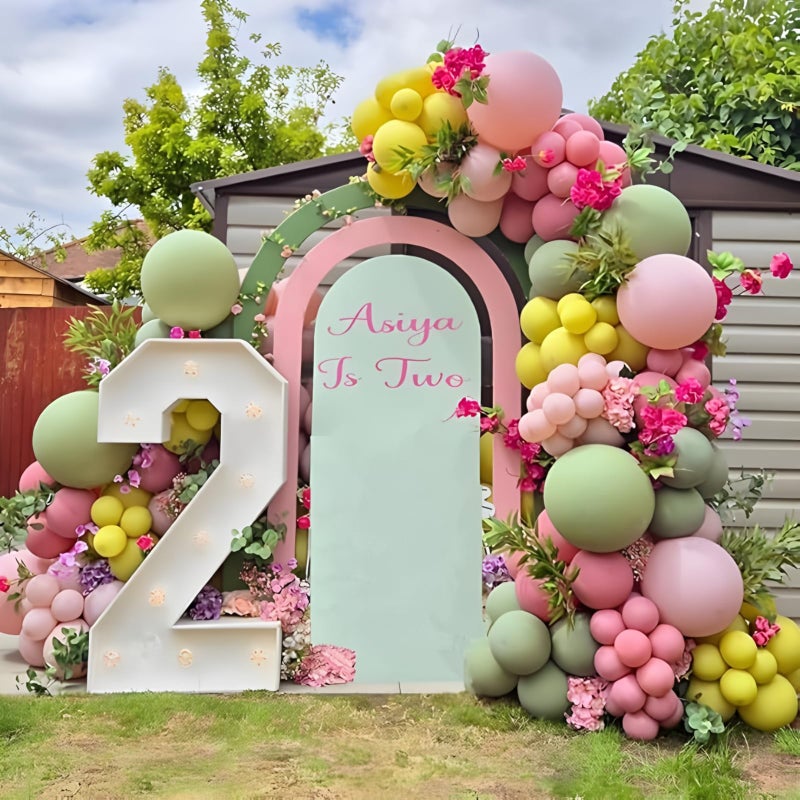 Paeyeq Dusty Green Pink Beige Balloons Light Pink Yellow Mist Sage Cream Peach Balloon 12INCH Ivory White Sand Helium Latex Balloon for Arch Kids Wildflower Goose Birthday Party Decorations Baby Shower - Image 2