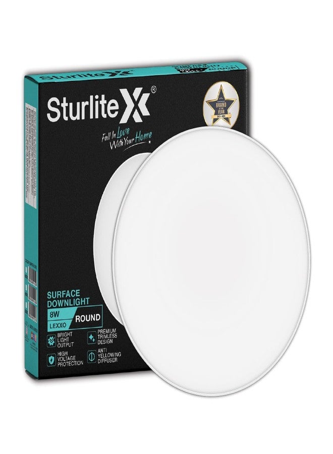 Sturlite Lexxo 8W Round LED Surface Light| 6500k Cool White Color Temperature| 800 Lumens with CRI Tech for Accurate Color Representation (Pack of 1) - Image 1