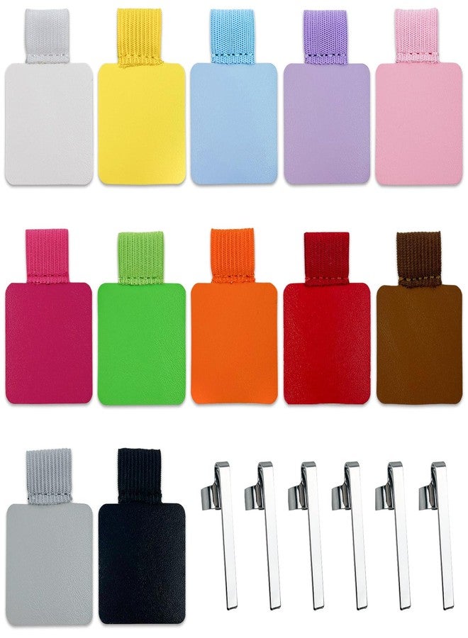 Binxus 12 PCS Pen Loop Holder, Adhesive Pen Holder for Notebook with Elastic Pen Holder, Pen Loops for Planner Leather Pencil Holder Metal Pen Clips (Multicolored) - Image 1
