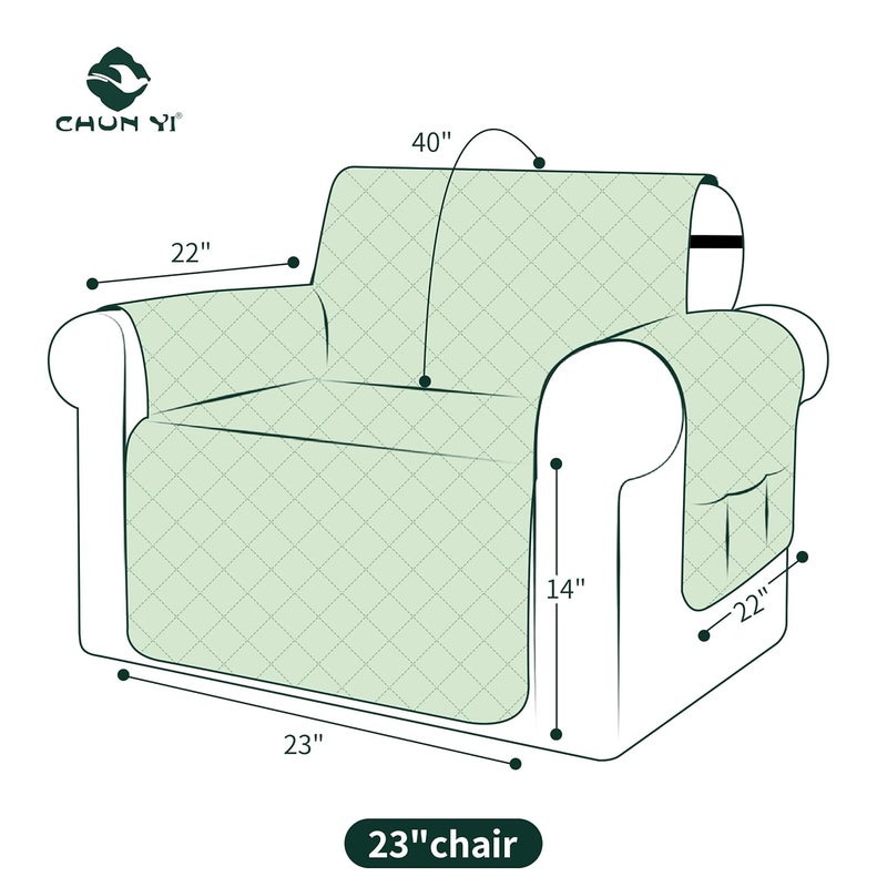 CHUN YI Quilted Chair Cover Water Resistant Reversible Chair Slipcover NonSlip Furniture Protector Washable Couch Cover with Elastic Straps for Dogs Kids Pets Chair Chocolate - Image 2