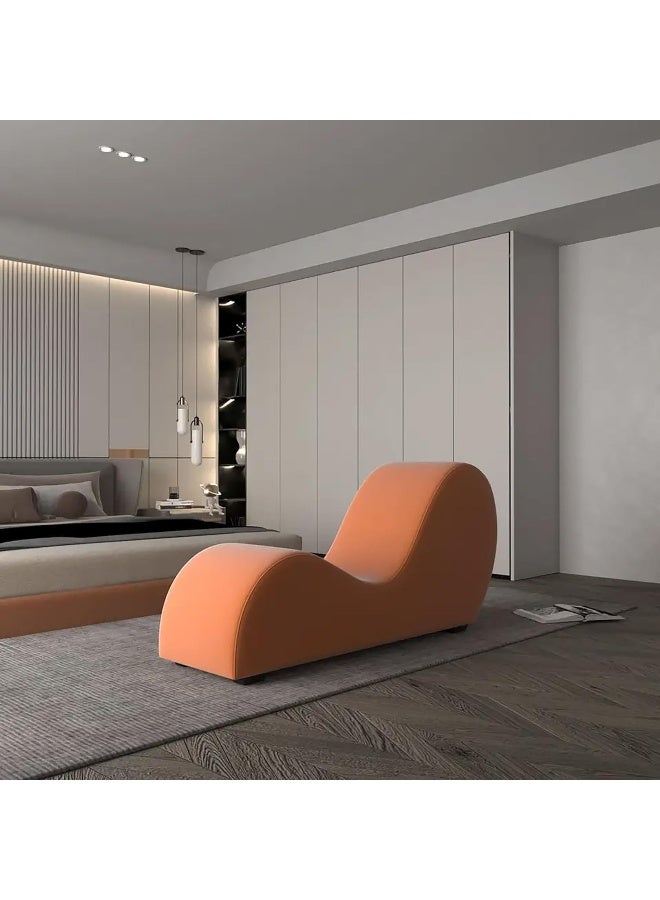 Generic S Shape Modern Curved Chaise Lounge Chair (Orange)  - Image 1
