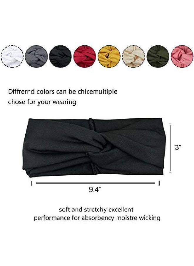 DRESHOW 8 Pack Headbands For Women Yoga Hairbands Vintage Criss Cross Knot Head Wrap  - Image 4